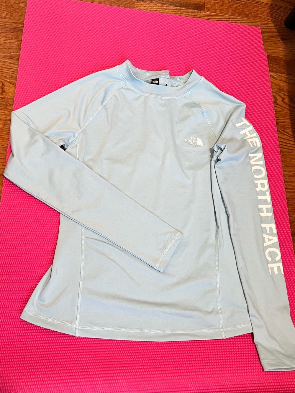 The North Face Pale Blue Long Sleeve Logo Tee